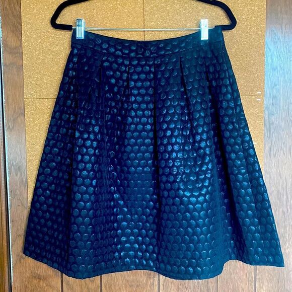 Elle Dresses & Skirts - Black pleated embossed circle skirt upper calf height